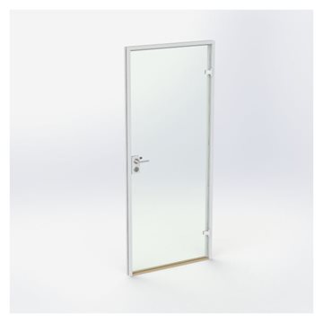 Glassdør - Hvit - M9: 890 x 2090 mm
